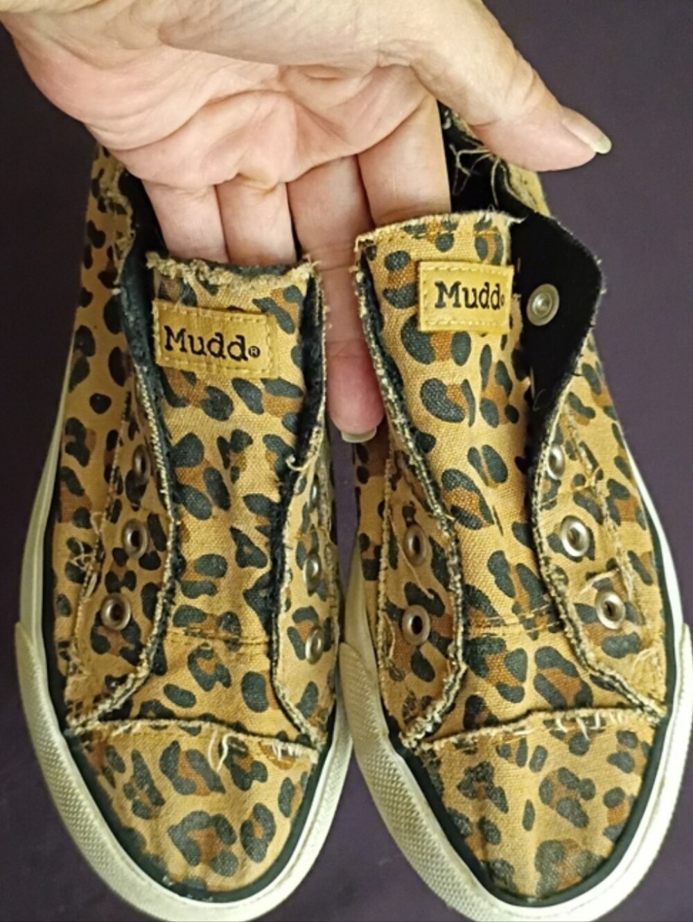 Mudd Women's Leopard Print Slip-On Sneakers - Tan/Black Size 7